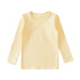 thumbnail image 5 of UAYOTSE Girls Cotton Long Sleeve T-Shirt Toddler Comfort Soft Thick Basic Crewneck Tee Tops(R35-Light Yellow,3-4 Years), 5 of 7