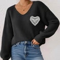 thumbnail image 6 of Lenpel Sweaters for Women Trendy V Neck Lantern Long Sleeve Chunky Knit Pullover Tops Casual Loose Fashion Sweaters(Black,X-Large), 6 of 7