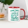 thumbnail image 3 of CafePress - Sometimes When I Open My Mouth Green Mug - 11 oz Ceramic Mug - Novelty Coffee Tea Cup, 3 of 4