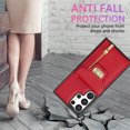thumbnail image 5 of Decase Zipper Wallet Case for Samsung Galaxy A12 5G, Crossbody Luxury PU Leather Shockproof Adjustable & Detachable Shoulder Strap with Card Slot Phone Case Cover, red, 5 of 8
