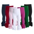 thumbnail image 2 of LYMAYTER Kids Baby Girls Legging Pants Infant Spring Fall Winter Solid Colour Lace Pants Toddler Cotton Casual Trousers for 3 Months-6 Years, 2 of 10