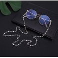 thumbnail image 4 of Cadena de gafas con forma de corazón plateado, cadena para mascarilla, accesorios para gafas para mujer, goma plateada y blanca, 4 of 4