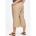 thumbnail image 2 of Ellos Women's Linen Blend Drawstring Capris Pants, 2 of 5