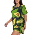thumbnail image 2 of Bixox Women's Fresh Avocado Printed Pajama Set 2 Piece Lounge Set Top and Shorts Soft Pajamas, Shorts with Pockets, 2 of 7