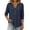 Navy, variant on Tqcoqu 3/4 Length Sleeve for Women Tops Dressy Casual Shirts V Neck Summer Blouses with Buttons Trendy Clothes,Hot Pink,Women's S-XXXXXL