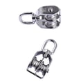 thumbnail image 3 of Riwesomey Polea de acero inoxidable, reemplazo lavable portátil, ruedas dobles, barcos anticorrosivos pulidos, rueda de elevación para escalada en roca Materiales de construcción M75 Riwesomey TO009877-05, 3 of 6