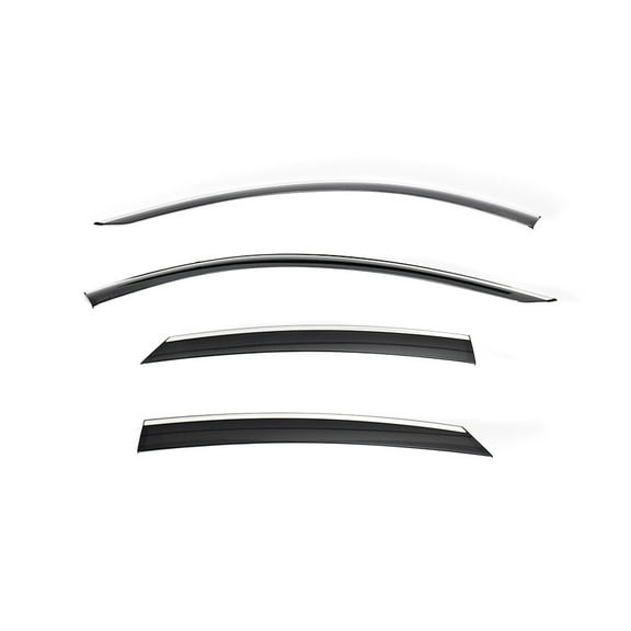 WellVisors Window Visors Wind Deflectors Compatible With Toyota Crown 2023-2024 With Chrome Trim Rain Guards 3-847TY080