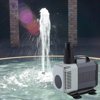 Dark Grey 1600Gph Aquarium Water Pump Adjustable Submersible Pump Fish Tank Fountain