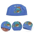 thumbnail image 3 of Unique Bargains 1 Pc Knitted PU Cartoon Crocodile Swim Cap Dark Blue, 3 of 6