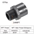 thumbnail image 3 of Uxcell Pipe Fitting 1/2NPT Male Thread 1/2" Socket Straight Connector, Gray 4 Pack, 3/4"x3/4NPT 6, 3 of 5