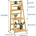 thumbnail image 2 of ColourTree 20 Inch 4-Tier Bamboo Plant Stand Foldable Ladder Shelves, Folding Freestanding Rack With Guardrails, Potted Plant Display Shelf For Living Room Balcony ( Color : Natural ), 2 of 7