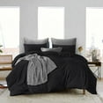 thumbnail image 1 of Dee's Collection Oversized King Size 3 Psc Microfiber Duvet Cover Solid -Black, 1 of 6