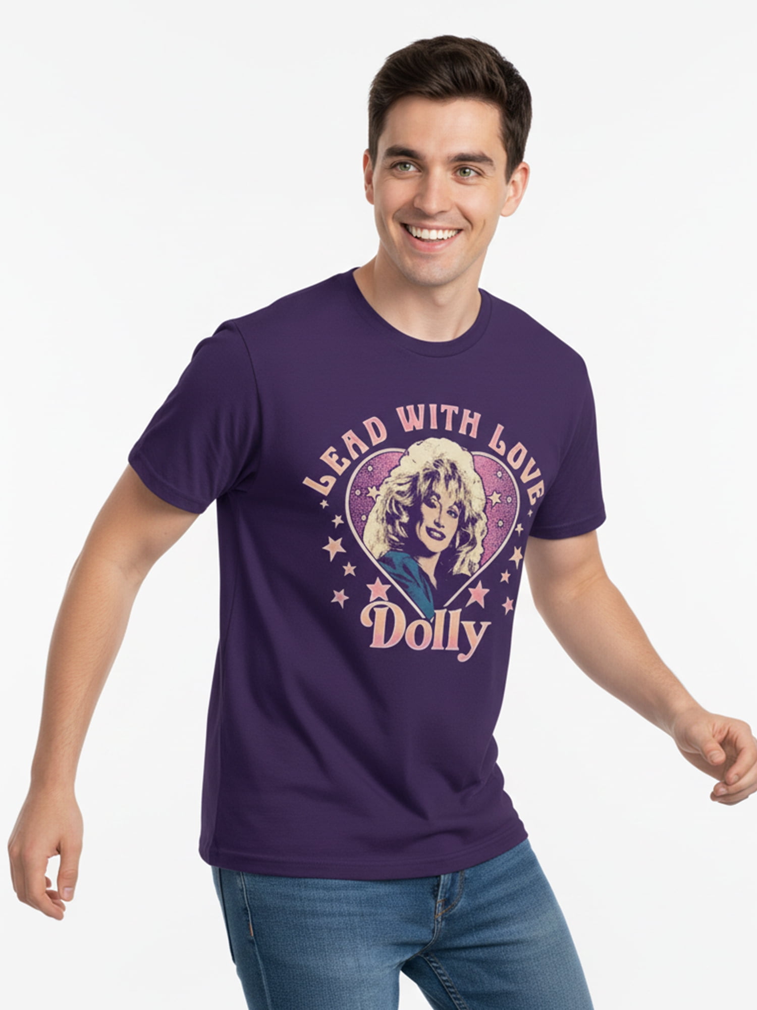 Dolly Parton, Men's & Big Men's Pride Graphic Tee, Lead With Love, Sizes S-3XL