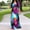 Purple Womens Summer Dress, variant on Women's Floral Print Plain Maxi Dresses Plus Size Loose Casual Long Dresses 3/4 Sleeve Deep V Neck Floor-Length Dresses