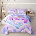 thumbnail image 2 of Erosebridal Cartoon Animal Unicorn Bed Spread Queen For Kids,Kawaii Rainbow Stars Queen Coverlet Set,3 Pieces, 2 of 7