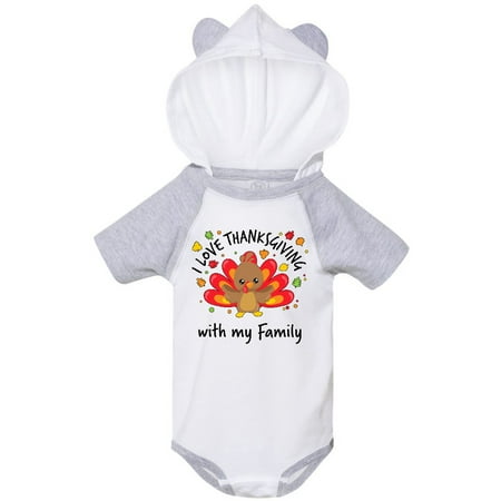 

Inktastic I Love Thanksgiving with my Family-happy turkey Gift Baby Boy or Baby Girl Bodysuit