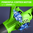 thumbnail image 3 of SEYVUM 20V Cordless Leaf Blower with two Batteries and Charger, 150MPH 320CFM Electric Leaf Blower for Lawn Care, Patio, Garden Cleaning, Lightweight, 3 of 8