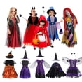 thumbnail image 2 of Disfraz de Halloween para niñas, disfraz de bruja vampiro, Caperucita Roja, disfraz de murciélago, conjunto de vestido de Diablo, 2024, 2 of 5