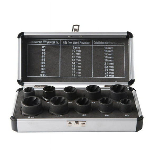 10Pcs Damaged Nut Bolt Remover 9-19mm Extractor Removal Tools Set Threading Tool Car Gar ywm58