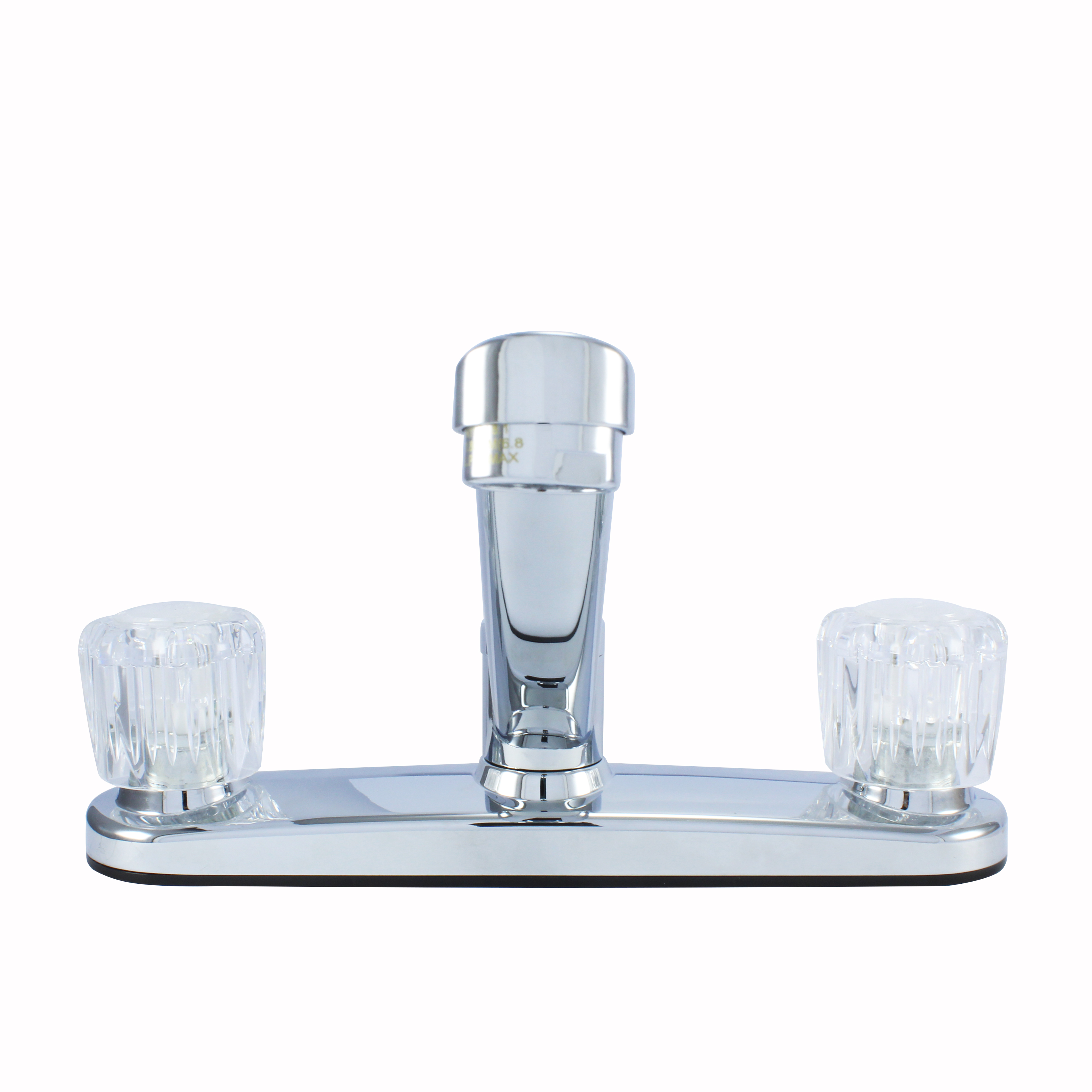 Hybrid Metal Deck Faucet with Double Handle and Washerless Cartridge