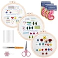 thumbnail image 1 of EastVita 3pcs Embroidery Starter Kit Cross Stitch Kits Hand Embroidery Stitch Practice Kits Handwork For Beginner, 1 of 8