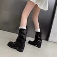 thumbnail image 5 of Fesfesfes Women's Boots Fall And Winter Boots Lined Anti-Slip Ankle Boots Outdoor Slip-On Waterproof Booties Comfort Shoes Work Boots 7.5(40), 5 of 9