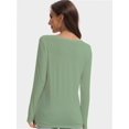 thumbnail image 4 of Women's Long Sleeve Round Neck T-Shirt - Casual Basic Top for Fall & Winter, 4 of 6