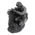 thumbnail image 3 of War Battlefield Kneeling Soldier Taking Cover With Rifle Gun And Gears Statue, 3 of 8