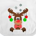 thumbnail image 4 of Inktastic Cute Christmas Reindeer with Red Nose, Ornaments and Bow Tie Boys or Girls Baby Bib, 4 of 4