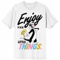 thumbnail image 3 of Looney Tunes Enjoy The Little Things Women's White Graphic Tee - 5XL, 3 of 5