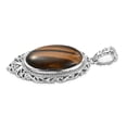 thumbnail image 3 of Tiger's Eye  950 Platinum Plated Solitaire Pendant with  for Women Jewelry Birthday Gifts for Women Ct 24.52 Birthday Gifts, 3 of 7