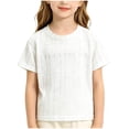 thumbnail image 2 of Girls T-Shirt, Knit, Crew Neck, Lightweight Short Sleeve Casual Tee for Summer Weekends and Everyday Outfit Rotation | VerBelle, 2 of 9