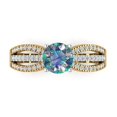 thumbnail image 2 of 1.27 ct Round Cut Blue Moissanite Solitaire with Accents Engagement Ring for Women in 18K Yellow/White Gold, 2 of 2