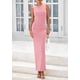 thumbnail image 3 of Vestido Midi PRETTYGARDEN para Mujer Verano 2025 Ajustado con Frunces Rosa, 3 of 8