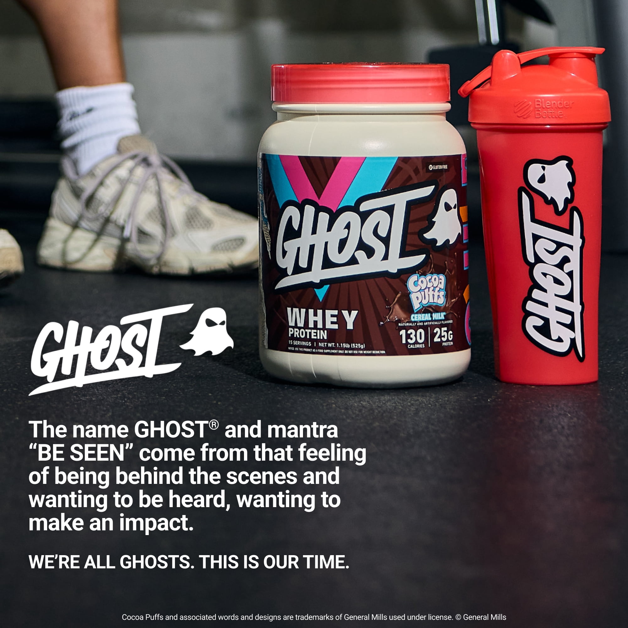 GHOST Whey Protein Powder, 25g Protein, Cocoa Puffs, 1.15 lb, 15 Servings