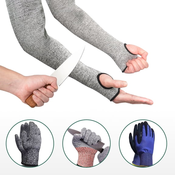 Jeoa Cut Resistant Gloves Food Grade Level 5 Protection, Safety Kitchen Cut Gloves Combination for Chef Oyster Shucking Mandolin Knife Butcher Meat Cutting