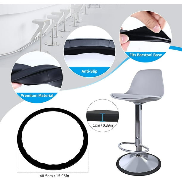 4PCS Bar Stool Base Ring Silicone Pads Bar Stool Floor Protectors for Round Base Protect Floor from Scratch Fit for 16 18 Counter Stool Flat Base Black Walmart Business Supplies