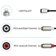 thumbnail image 2 of Cable de audio macho a 2 RCA macho para Iphone/Android Phone Tablet (para lightning 1M), 2 of 7