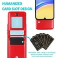 thumbnail image 3 of REQO Phone Case for Samsung Galaxy A55 5G with Tempered Glass Screen Protector and Credit Card Holder Wallet Cover Stand Leather Cell Accessories Glaxay A 55 55A A555G SM-A556V Women Men Red, 3 of 7