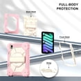 thumbnail image 3 of Funda Resistente a Golpes para iPad A16 11th / iPad A16 10th, Funda Protectora de Silicona Anti-caída + Capa de PC con Asa Giratoria de 360°, Correa para el Hombro, Rosa, para iPad A16 11th/10th, 3 of 8