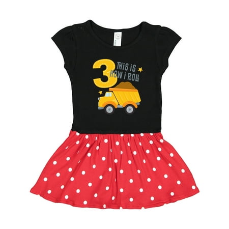 

Inktastic Dump Truck 3rd Birthday Gift Toddler Girl Dress