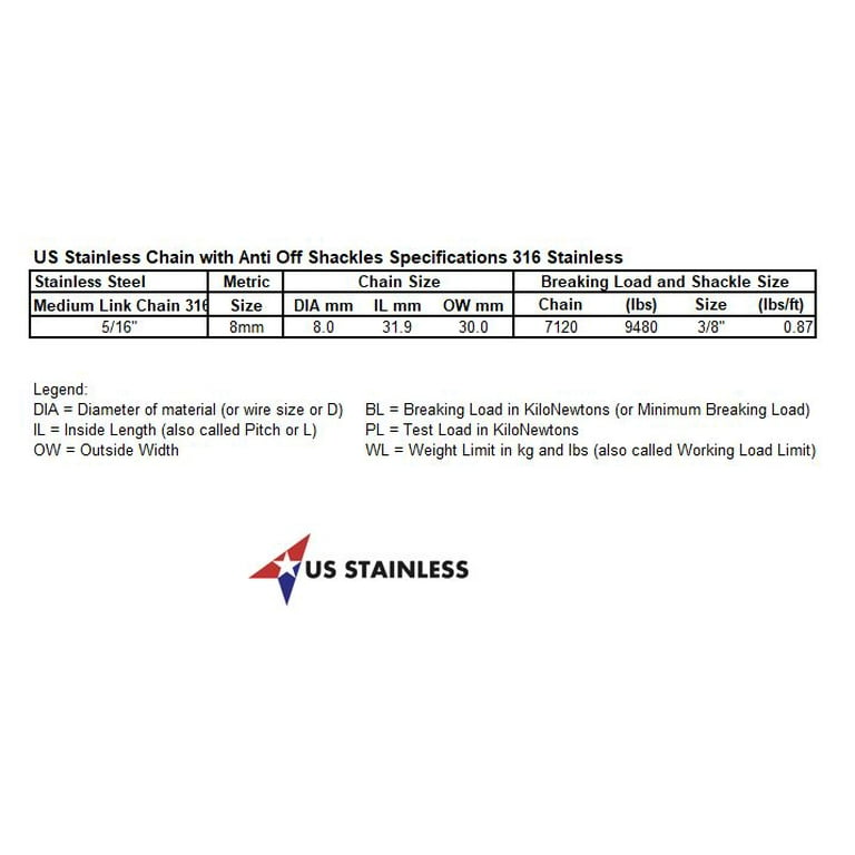 Stainless Steel 316 Anchor Chain Lock 6-8mm Marine Grade - US