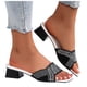 thumbnail image 3 of Bmisegm Women Sandals Fashionable New Pattern Bright Diamond Decorative Square Toe Open Toe Breathable Square Heel Comfortable Lightweight Non Slip Summer Casual Shoes Sandals Women Summer Black 9, 3 of 9
