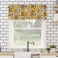 thumbnail image 4 of Farmhouse Valances for Windows Sunflower Gnome Bee Star Yellow Buffalo Plaid Patchwork Rod Pocket Curtain Valance Window Treatment Short Curtains for Kitchen Living Room, 42"x18", 4 of 5