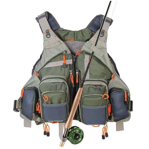 Kylebooker Fly Fishing Vest Pack Adjustable for Men and Women,Green