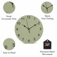 thumbnail image 5 of Wall Clock Sage Green Clocks PVC Silent Non-Ticking Battery Operated Decorative Spring Green Solid Color Round Clock for Home Living Room Kitchen Bedroom Office School Wall Decor 14 Inch, 5 of 9