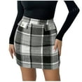 thumbnail image 3 of THDHVS Pencil Skirt,Women High Waist Plaid Print Bodycon Skirt Button Front with Zipper Closure Decorative Pockets Modern Retro Style for Date Night,Skirts for Women, 3 of 9