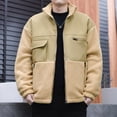 thumbnail image 2 of Fleece Jacket Men Warm Short Zip Up Loose Fit Casual Soft Winter Outwear S With Pocket, 2 of 8