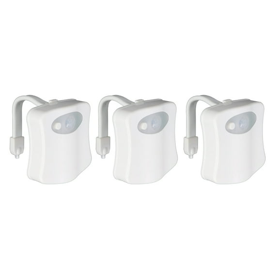 US 3-6 Pack Motion Sensor Activated LED 16 Colors Changing Toilet Night Light