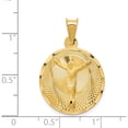 thumbnail image 4 of 14K Yellow Gold Polished D/C Corpus Circle Pendant (29.5 X 20.5) Made In Mexico k5617, 4 of 6